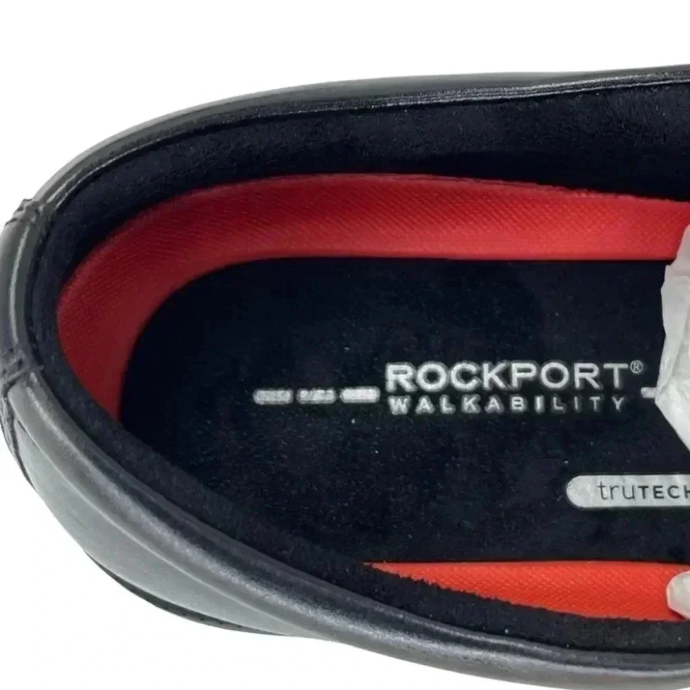 Rockport Essential Black Leather Cushioned Mens Oxfords Size 7M